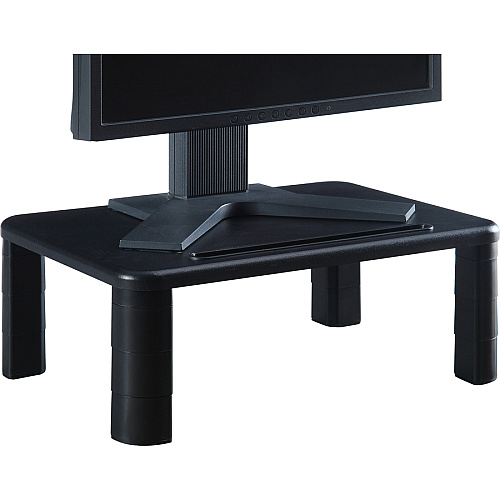 Lorell Height-Adjustable Monitor Riser 4" Height x 19.75" Width - Desktop - Black (LLR99991)