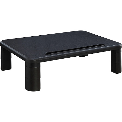 Lorell Height-Adjustable Monitor Riser 4" Height x 19.75" Width - Desktop - Black (LLR99991)