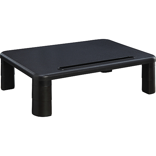Lorell Height-Adjustable Monitor Riser 4" Height x 19.75" Width - Desktop - Black (LLR99991)