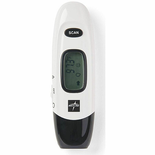 Medline No Touch Forehead Thermometer Reusable, Dual Dial, Infrared - For Home, Forehead, Clinical - White (MDSNOTOUCH)