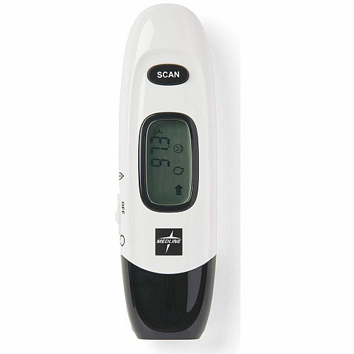 Medline No Touch Forehead Thermometer Reusable, Dual Dial, Infrared - For Home, Forehead, Clinical - White (MDSNOTOUCH)