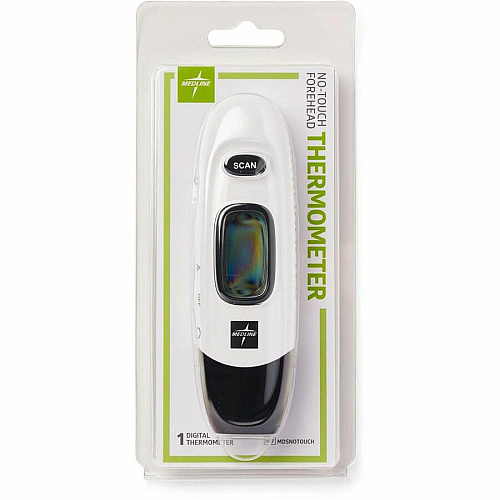 Medline No Touch Forehead Thermometer Reusable, Dual Dial, Infrared - For Home, Forehead, Clinical - White (MDSNOTOUCH)