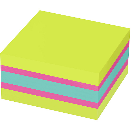 Post-it&reg; Super Sticky Notes Cube 3" Flag/Note Width x 3" Flag/Note Length - Square - 360 Sheets per Pad - Guava, Acid Lime, Aqua Splash - Paper - Sticky, Recyclable - 1 Pack (2027SSGFA)