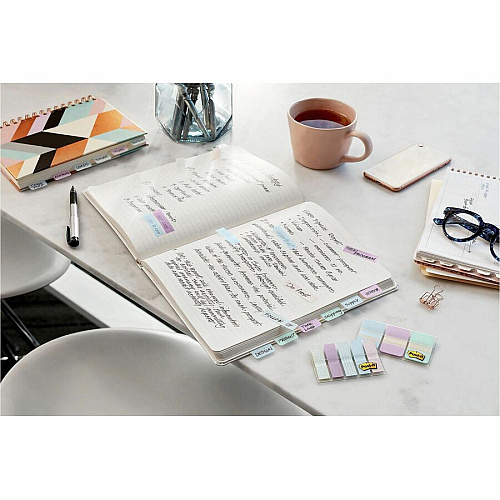 Post-it&reg; Durable Tabs 12 Tab(s)/Set - 1" Tab Height x 1.50" Tab Width - Blue, Pink, Green Tab(s) - Removable - 36 / Pack (686GRDNT)