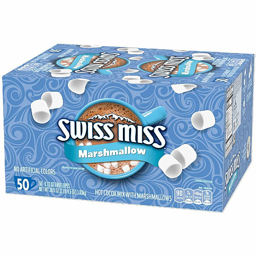Swiss Miss&reg; Milk Chocolate Hot Cocoa Mix Powder - 0.73 oz - Marshmallow - 50 / Box (47492)
