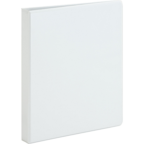 Business Source Heavy-duty View Binder 1" Binder Capacity - Letter - 8 1/2" x 11" Sheet Size - 225 Sheet Capacity - Fastener(s): Round Ring - Pocket(s): 2, Internal - Polypropylene-covered Chipboard - White - Wrinkle-free, Non-glare, Ink-transf (BSN19601)
