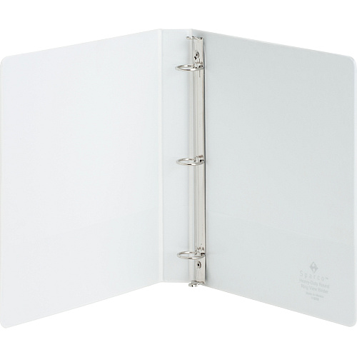 Business Source Heavy-duty View Binder 1" Binder Capacity - Letter - 8 1/2" x 11" Sheet Size - 225 Sheet Capacity - Fastener(s): Round Ring - Pocket(s): 2, Internal - Polypropylene-covered Chipboard - White - Wrinkle-free, Non-glare, Ink-transf (BSN19601)