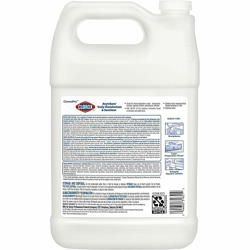 CloroxPro&trade; Anywhere Daily Disinfectant and Sanitizing Bottle 128 fl oz (4 quart) - Disinfectant, Deodorize, pH Balanced - Translucent - 1 Each (31651)