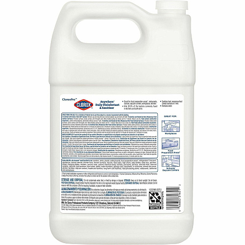 CloroxPro&trade; Anywhere Daily Disinfectant and Sanitizing Bottle 128 fl oz (4 quart) - Disinfectant, Deodorize, pH Balanced - Translucent - 1 Each (31651)