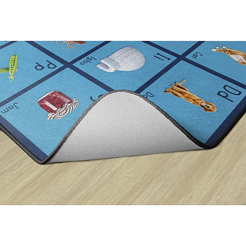 Flagship Carpets See My Alphabet Classroom Rug Floor Rug - 100" Length x 72" Width x 0.50" Thickness - Rectangle - Blue - Yarn - 1 Each (FA101832FS)