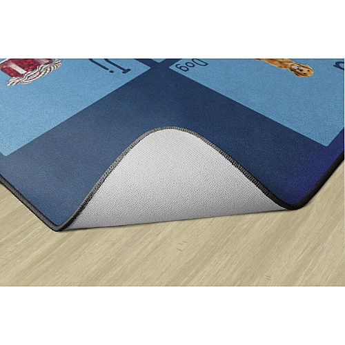 Flagship Carpets See My Alphabet Classroom Rug Floor Rug - 13.17 ft Length x 10.50 ft Width x 0.50" Thickness - Rectangle - Blue - Yarn - 1 Each (FA101858FS)
