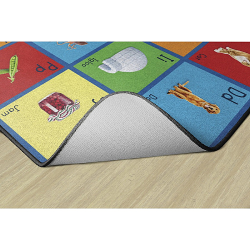 Flagship Carpets See My Alphabet Classroom Rug Floor Rug - 100" Length x 72" Width x 0.50" Thickness - Rectangle - Multicolor - Yarn - 1 Each (FA101932FS)
