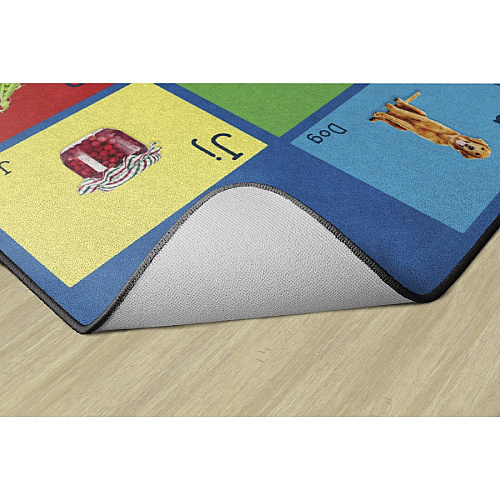 Flagship Carpets See My Alphabet Classroom Rug Floor Rug - 12 ft Length x 93" Width x 0.50" Thickness - Rectangle - Multicolor - Yarn - 1 Each (FA101944FS)
