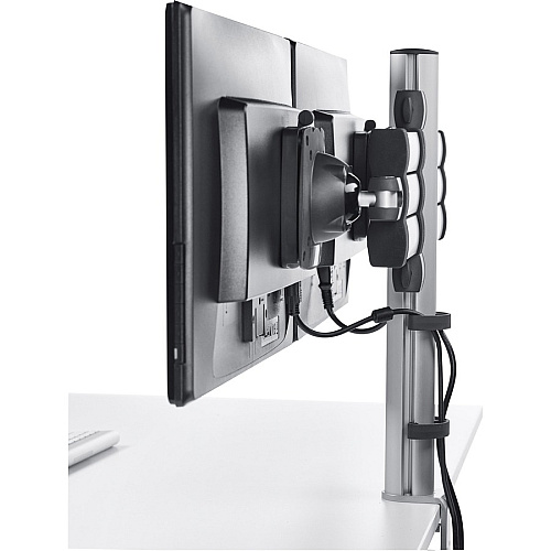 Novus TSS Duo 220+0260+000 Mounting Arm for Monitor - Silver, Black Height Adjustable - 2 Display(s) Supported - 48 lb Load Capacity - 75 x 100 - Aluminum, Steel, Plastic - 1 Carton (2200260000)