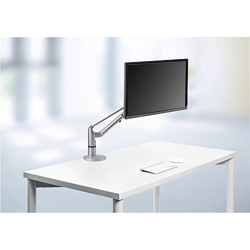 Novus LiftTEC 930+2089+000 Mounting Arm for Monitor - Silver, Black 28" Screen Support - 17 lb Load Capacity - 75 x 100 - Aluminum, Steel, Plastic - 1 Carton (9302089000)