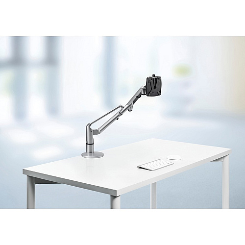 Novus LiftTEC 930+2089+000 Mounting Arm for Monitor - Silver, Black 28" Screen Support - 17 lb Load Capacity - 75 x 100 - Aluminum, Steel, Plastic - 1 Carton (9302089000)
