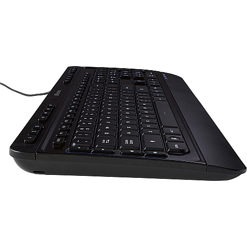 Verbatim Illuminated Wired Keyboard Cable Connectivity - USB Type A Interface - Media Player Hot Key(s) - Windows, Mac OS, Linux - Black (99789)