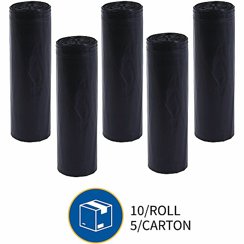 Genuine Joe Heavy-Duty Trash Can Liners 60 gal Capacity - 56" Length x 39" Width x 1.50 mil (38 Micron) Thickness - Low Density - Black - Plastic Resin - Waste, Debris, Can - 50/Box - 96 / Pallet (GJO01535PL)