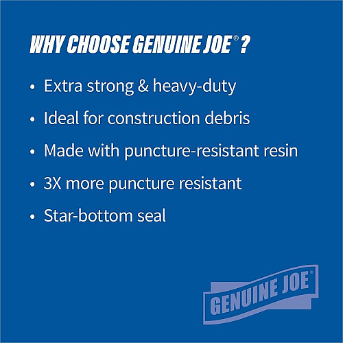 Genuine Joe Heavy-Duty Trash Can Liners 60 gal Capacity - 56" Length x 39" Width x 1.50 mil (38 Micron) Thickness - Low Density - Black - Plastic Resin - Waste, Debris, Can - 50/Box - 96 / Pallet (GJO01535PL)
