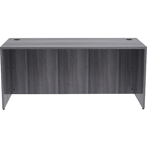 Lorell Essentials Series Rectangular Desk Shell 29.5" Height x 66" Width x 30" Depth, x 1" Thickness Top - Laminate, Weathered Charcoal Table Top - Grommet (LLR69546)