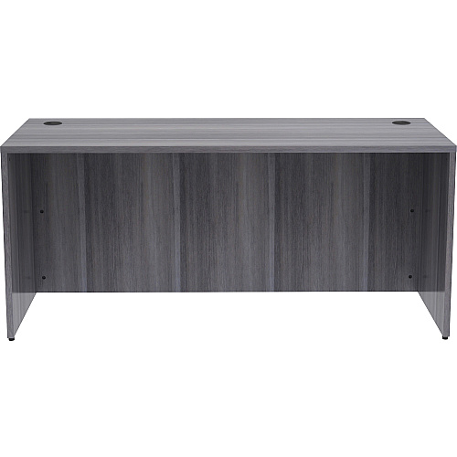 Lorell Essentials Series Rectangular Desk Shell 29.5" Height x 66" Width x 30" Depth, x 1" Thickness Top - Laminate, Weathered Charcoal Table Top - Grommet (LLR69546)