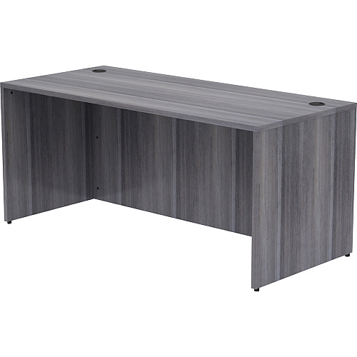 Lorell Essentials Series Rectangular Desk Shell 29.5" Height x 66" Width x 30" Depth, x 1" Thickness Top - Laminate, Weathered Charcoal Table Top - Grommet (LLR69546)