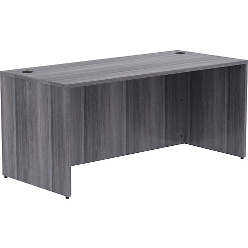 Lorell Essentials Series Rectangular Desk Shell 29.5" Height x 66" Width x 30" Depth, x 1" Thickness Top - Laminate, Weathered Charcoal Table Top - Grommet (LLR69546)