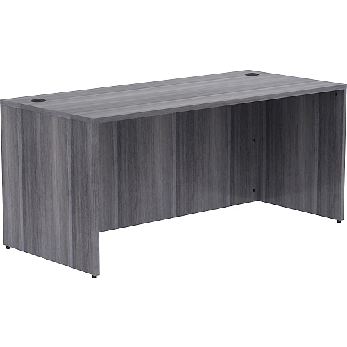 Lorell Essentials Series Rectangular Desk Shell 29.5" Height x 66" Width x 30" Depth, x 1" Thickness Top - Laminate, Weathered Charcoal Table Top - Grommet (LLR69546)