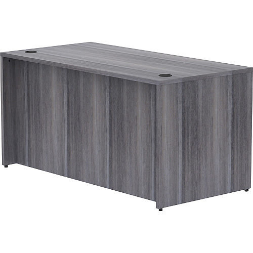 Lorell Essentials Series Rectangular Desk Shell 29.5" Height x 60" Width x 30" Depth, x 1" Thickness Top - Laminate, Weathered Charcoal Table Top - Grommet (LLR69547)