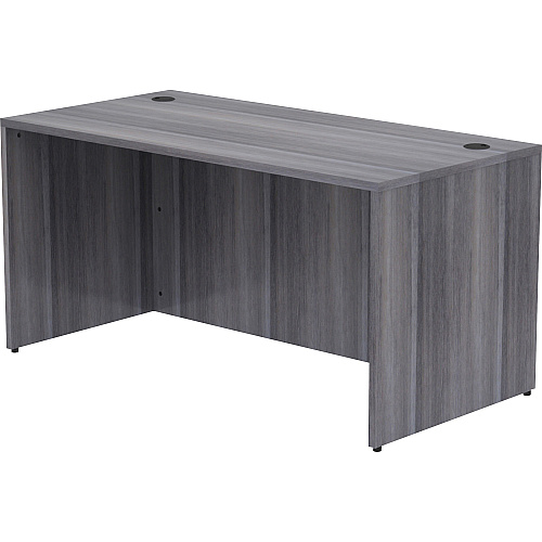 Lorell Essentials Series Rectangular Desk Shell 29.5" Height x 60" Width x 30" Depth, x 1" Thickness Top - Laminate, Weathered Charcoal Table Top - Grommet (LLR69547)