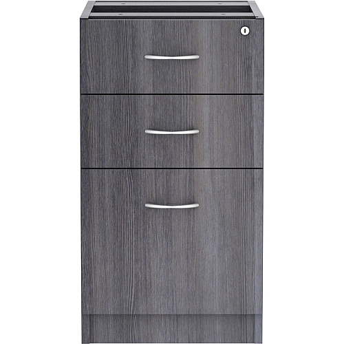 Lorell Essentials Series Box/Box/File Fixed File Cabinet 28.3" Height x 16" Width x 22" DepthFile, Box Drawer(s) - Finish: Laminate, Weathered Charcoal - File Drawer (LLR69558)