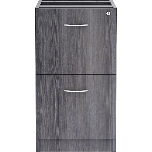 Lorell Essentials Series File/File Fixed File Cabinet 28.3" Height x 16" Width x 22" Depth - 2 x File Drawer(s) - Finish: Laminate, Weathered Charcoal - File Drawer (LLR69559)