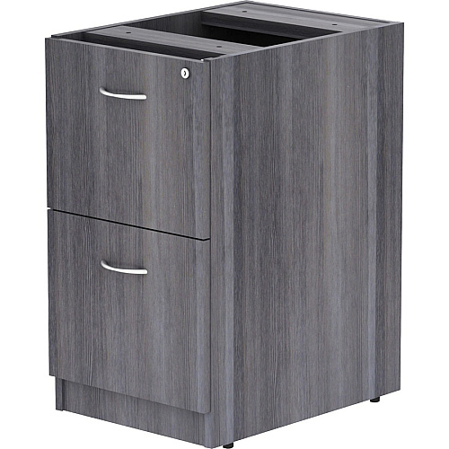Lorell Essentials Series File/File Fixed File Cabinet 28.3" Height x 16" Width x 22" Depth - 2 x File Drawer(s) - Finish: Laminate, Weathered Charcoal - File Drawer (LLR69559)