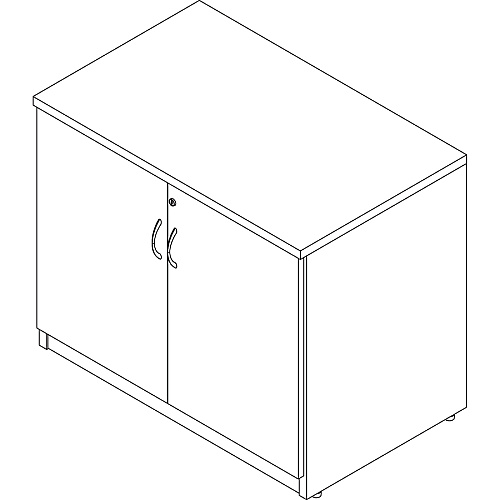 Lorell Essentials Series 2-Door Storage Cabinet 29.5" Height x 36" Width x 22.5" Depth - 2 Door(s) - Finish: Weathered Charcoal, Laminate (LLR69564)