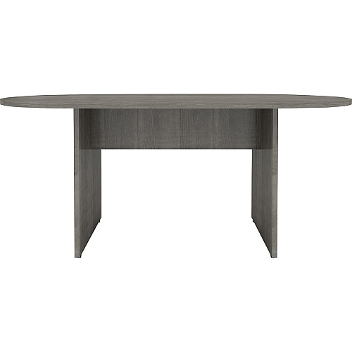 Lorell Essentials Oval Conference Table x 1.3" Thickness Top, 36" Height x 72" Width x 29.5" Depth - Finish: Weathered Charcoal, Laminate (LLR69569)