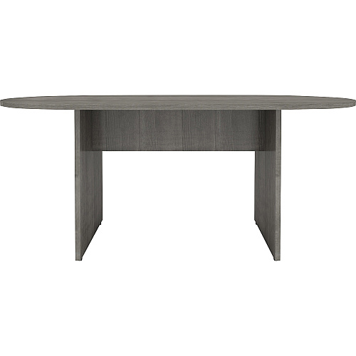 Lorell Essentials Oval Conference Table x 1.3" Thickness Top, 36" Height x 72" Width x 29.5" Depth - Finish: Weathered Charcoal, Laminate (LLR69569)