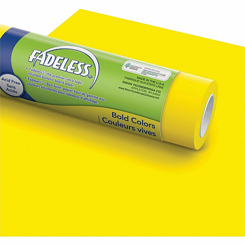 Fadeless Primary Colors Bulletin Art Paper Fun and Learning, Table Skirting, Display, Decoration, Art Project, Craft Project, Bulletin Board - 3.25" Height x 48" Width x 12 ft Length - Flame, Royal Blue, Canary, Apple Green - 4 / Carton (57532)