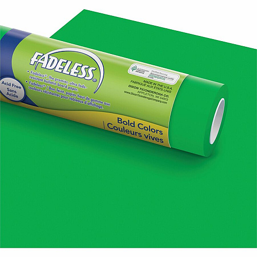 Fadeless Primary Colors Bulletin Art Paper Fun and Learning, Table Skirting, Display, Decoration, Art Project, Craft Project, Bulletin Board - 3.25" Height x 48" Width x 12 ft Length - Flame, Royal Blue, Canary, Apple Green - 4 / Carton (57532)