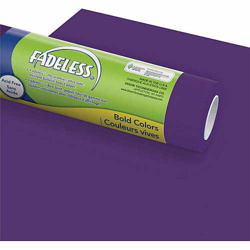 Fadeless Bright Colors Bulletin Art Paper Fun and Learning, Table Skirting, Display, Decoration, Art Project, Craft Project, Bulletin Board - 3.25" Height x 48" Width x 12 ft Length - Lime, Deep Purple, Magenta, Azure - 4 / Carton (57533)