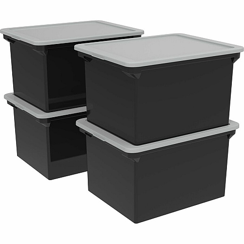 Storex Letter/Legal Tote Storage Box Internal Dimensions: 15.50" Length x 12.25" Width x 9.25" Height - External Dimensions: 18.3" Length x 13.9" Width x 10.6" Height - 45 lb - 9.25 gal - Media Size Supported: Legal, Letter - 3500 x Sheet, 300 (61528U04C)