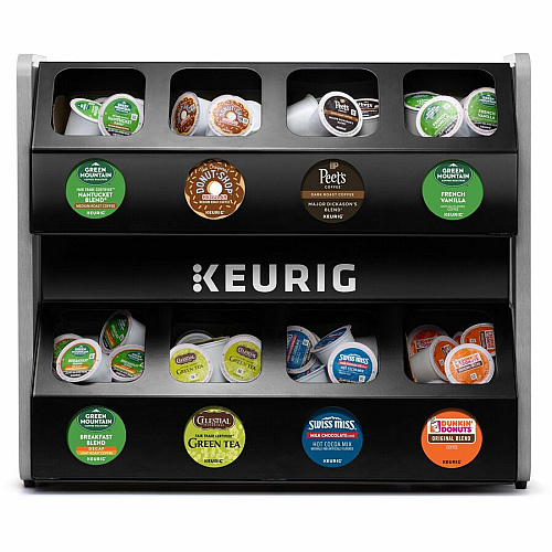 Keurig Premium 8-Sleeve K-Cup&reg; Pod Storage Rack 24 x Coffee Pod - 8 Compartment(s) - 17.20" Height x 17.80" Width x 14.50" Depth - Black - 2 / Pack (7662)