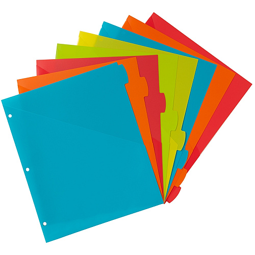 Avery Write & Erase 8-Tab Plastic Dividers, Pockets, Brights Multicolor - Plastic - Hole-punched, Write-on Label, Durable, Reusable, Tear Resistant - 8 / Set (16103)