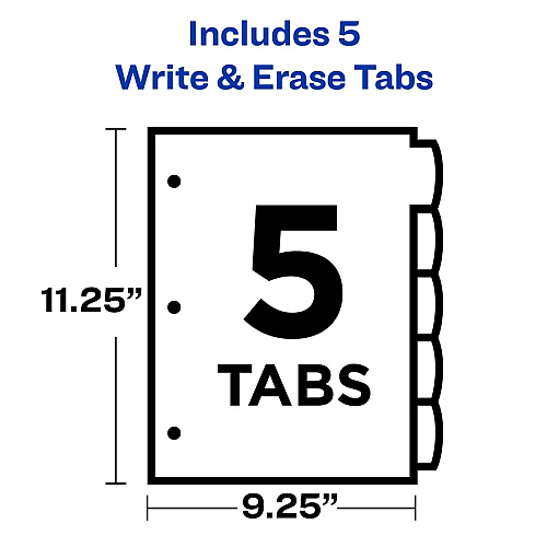 Avery Multipurpose Label Multicolor - Plastic - Hole-punched, Write-on Label, Durable, Reusable, Tear Resistant - 5 / Set (16102)