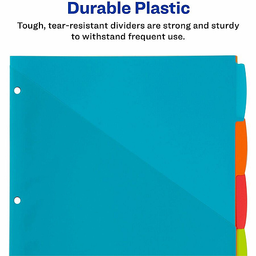 Avery Multipurpose Label Multicolor - Plastic - Hole-punched, Write-on Label, Durable, Reusable, Tear Resistant - 5 / Set (16102)