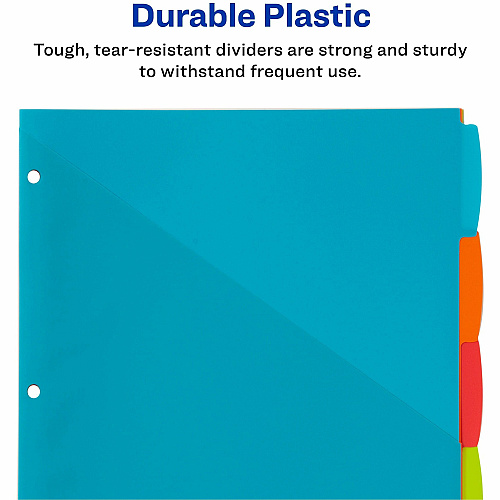 Avery Multipurpose Label Multicolor - Plastic - Hole-punched, Write-on Label, Durable, Reusable, Tear Resistant - 5 / Set (16102)