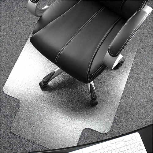 Floortex Polycarbonate Lipped Chair Mat for Carpets up to 1/2" - 35" x 47" 47" Length x 35" Width x 0.085" Depth x 0.085" Thickness - Lip Size 20" Length x 10" Width - Lipped - Polycarbonate - Clear - 1 Each - TAA Compliant (FC118923LR)