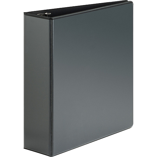 Business Source Heavy-duty View Binder 3" Binder Capacity - Letter - 8 1/2" x 11" Sheet Size - 625 Sheet Capacity - Fastener(s): Round Ring - Pocket(s): 2, Internal - Polypropylene, Chipboard - Black - Heavy Duty, Wrinkle-free, Gap-free Ring, N (BSN19750)