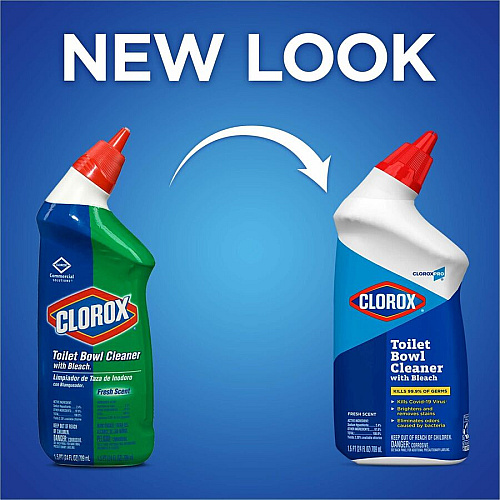 CloroxPro&trade; Toilet Bowl Cleaner with Bleach 24 fl oz (0.8 quart) - Fresh Scent - Disinfectant, Deodorize - Clear - 360 / Bundle (00031BD)