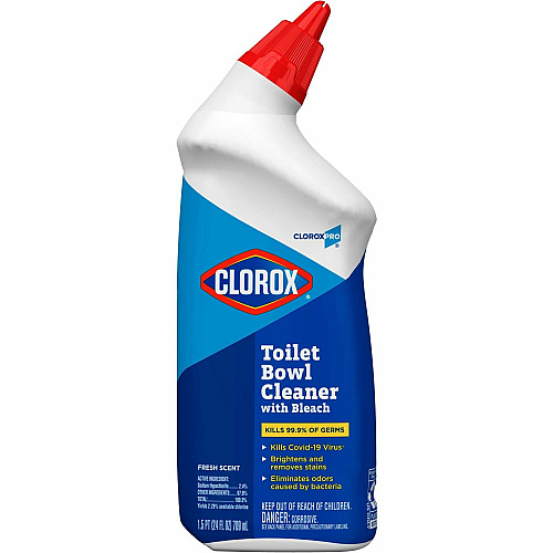 CloroxPro&trade; Toilet Bowl Cleaner with Bleach 24 fl oz (0.8 quart) - Fresh Scent - Disinfectant, Deodorize - Clear - 360 / Bundle (00031BD)