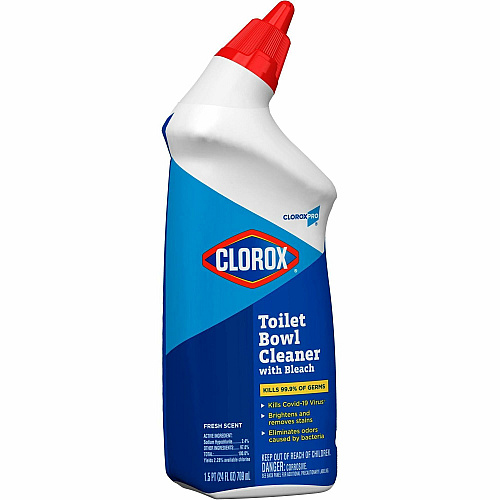 CloroxPro&trade; Toilet Bowl Cleaner with Bleach 24 fl oz (0.8 quart) - Fresh Scent - Disinfectant, Deodorize - Clear - 720 / Pallet (00031PL)